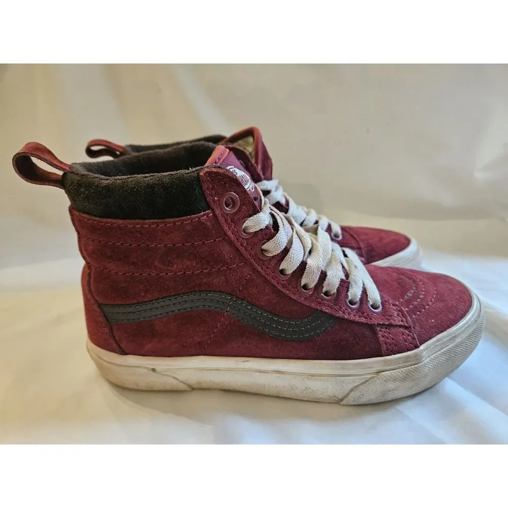Vans Off The Wall Sk8-Hi Mte-1 Burgundy Suede‎ Skateboarding Shoes Mens 4 W 5.5